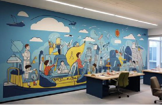 罗平办公室墙绘的特点。