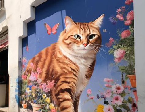 罗平自己绘制有个性的手绘墙